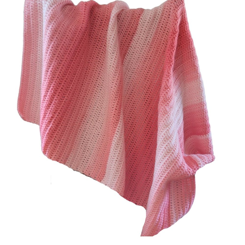 🎉HP🎉NEW Handmade Crochet Ombre Sea Coral Blanket /Throw - Picture 6 of 11